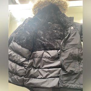 Girls North Face black winter coat